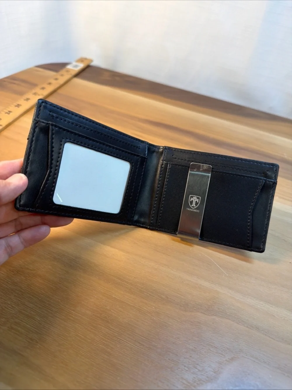NEW TRAVANDO Mens Slim Wallet with Money Clip AUSTIN RFID Blocking Bifold Black‎